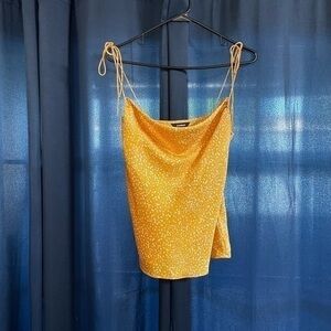 NWT Express Yellow speckled satin cami top